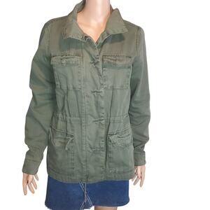Ecote Urban Outfitters Utility Jacket Women L Olive Green Military Cargo Pockets